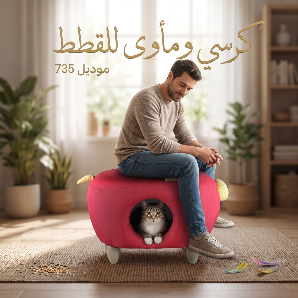 Cat House & Stool | A-735
