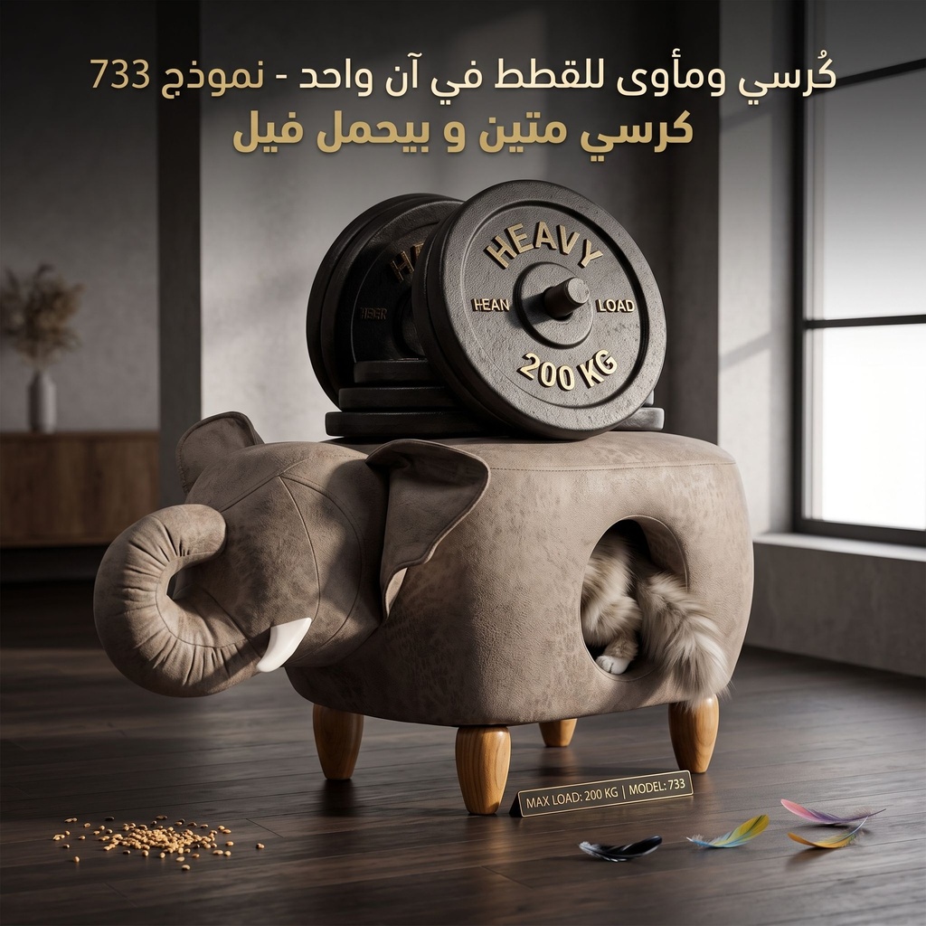 بيت ومقعد للقطط | فيل | A-733