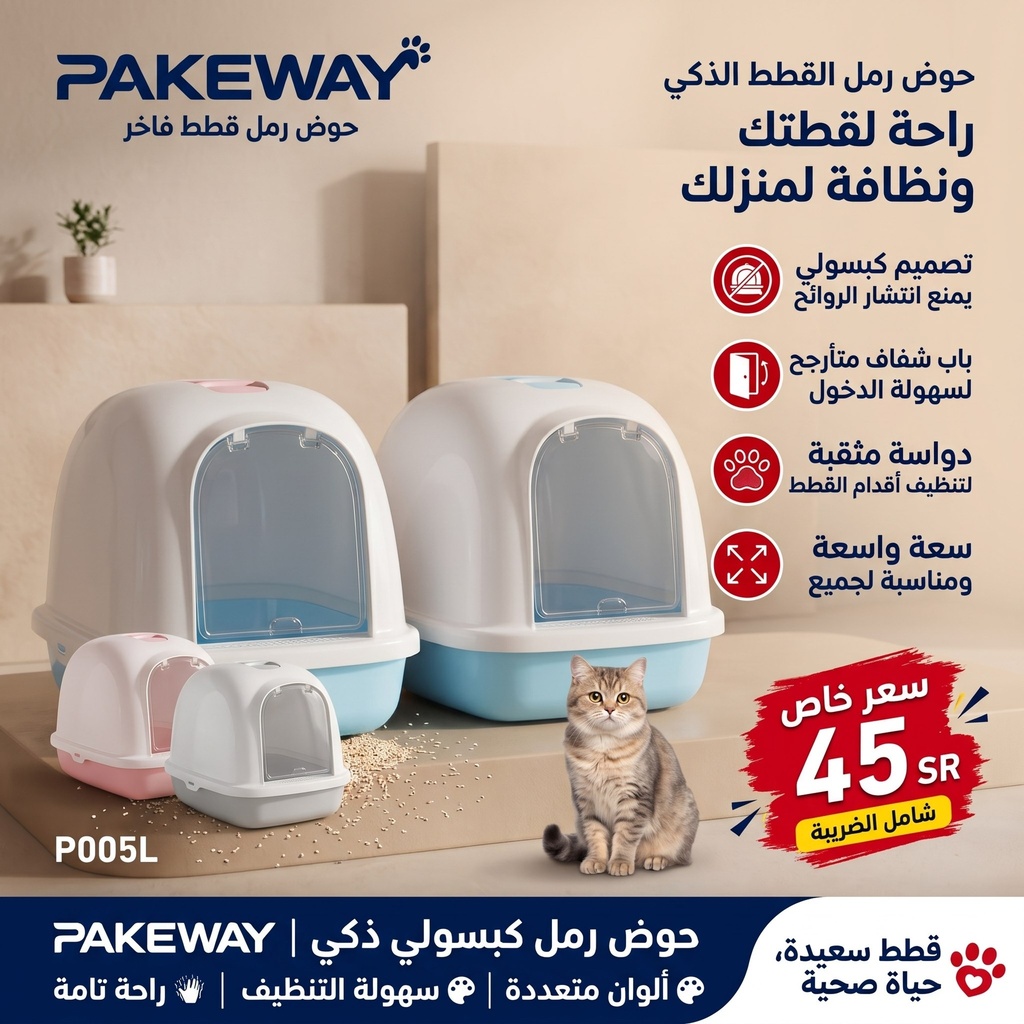 LH-P005 | Capsule Cat Litter Box 
