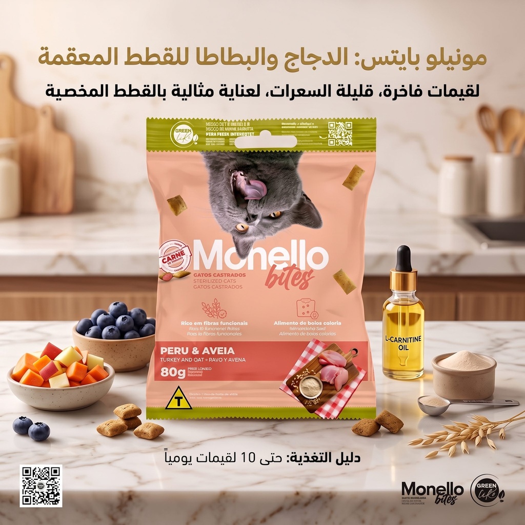 مكافئة مونيلو | للقطط المعقمة | 80غم