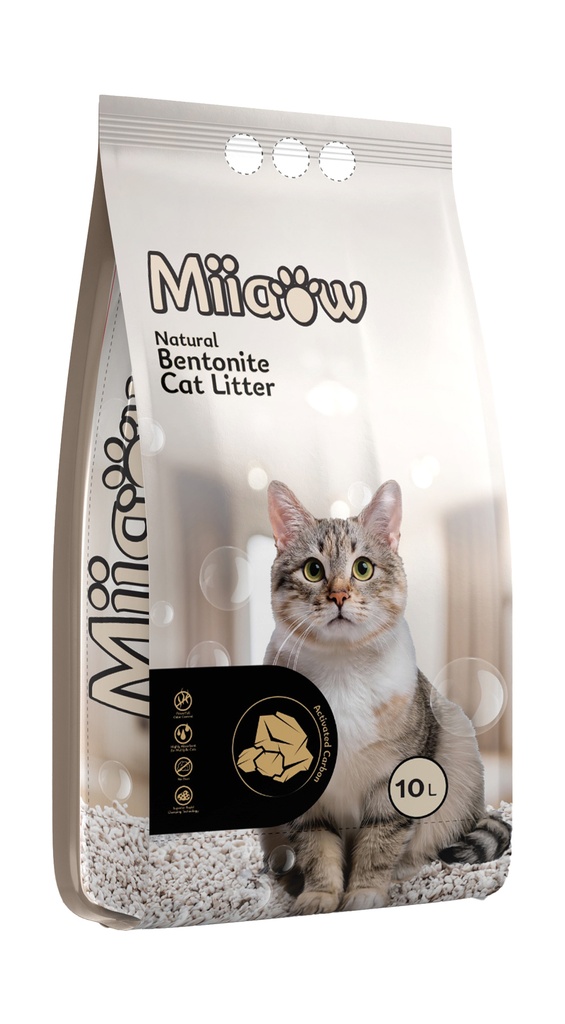 مياوو !!! رمل قطط  مدعم بالكربون النشط 5 لتر