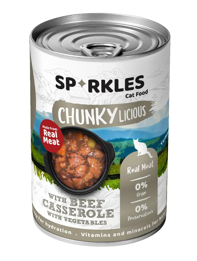 سباركليز | غذاء للقطط طاجن اللحم البقري بالخضار مع المرق | 400غم