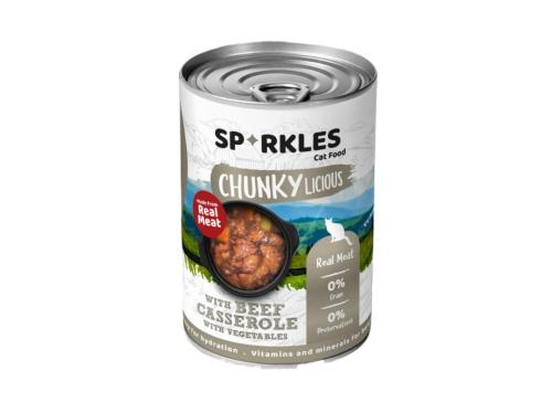 SPARKLES | CAT CANNED BEEF CASSEROLE WITH VEGETABLES IN GRAVY | 400g 