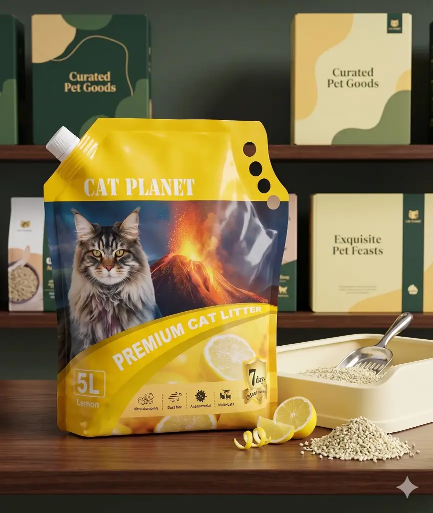 رمل لفضلات القطط كات بلانت برائحة الليمون 5 لتر