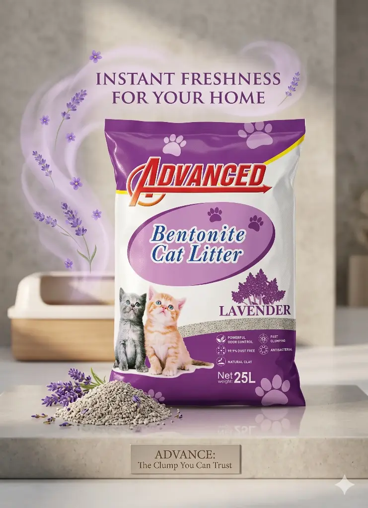 رمل لفضلات القطط ادفانسد برائحة اللافندر 25 لتر