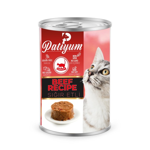 [Patiyum|400gm] باتي يم | طعام باتيه رطب للقطط البالغة بلحم البقر- 415 جم