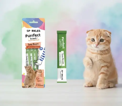 [083652] سباركليز | مكافئة كريمي بنكهة التونة مع السلمون لصحة الجهاز المناعي | 4*15غم